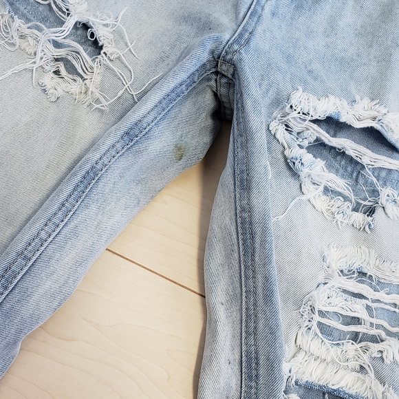 One Teaspoon Light Wash Destroyed Trashed Denim Jeans Sz 27 - Picture 13 of 14